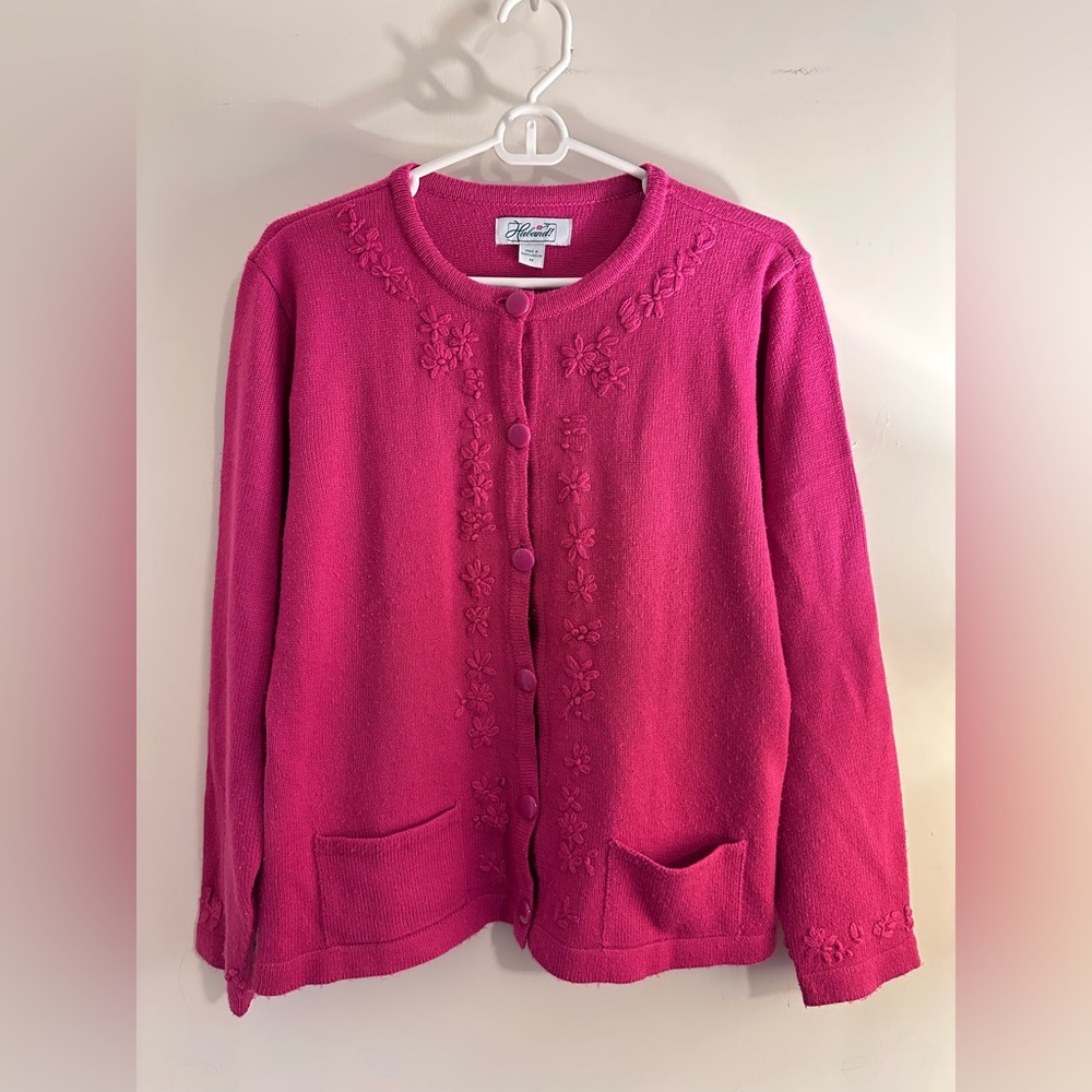 Haband Pink Floral Women's Cardigan